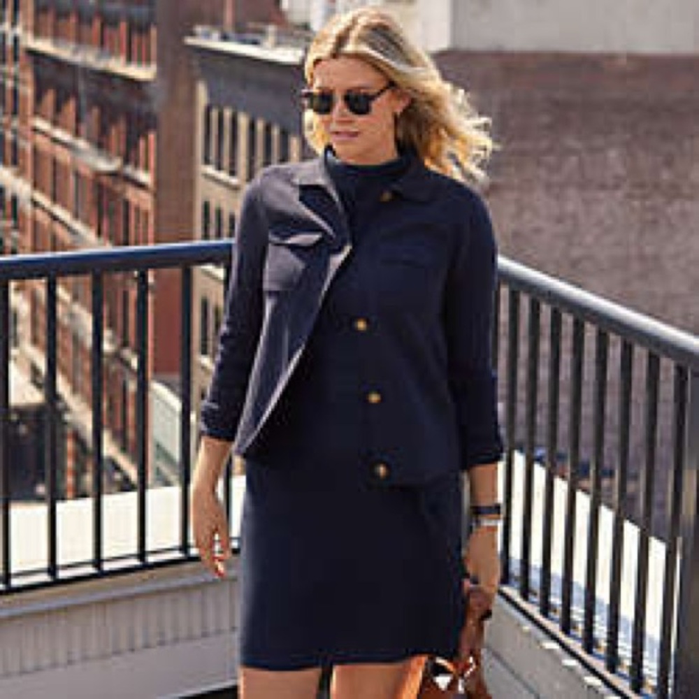 Lands End Women's Fine Gauge Black Cotton Sweater Jacket XS